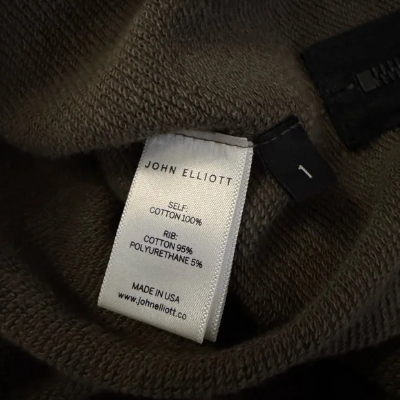 Brand New John Elliott Olive Villain Hoodie